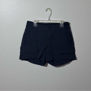 Athleta Trekkie Women Black Hiking Cargo Shorts Stretch‎ Athletic size 2